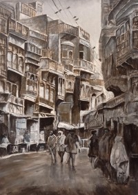 Sajjad Ahmed, 20 x 30 inch, Oil On Canvas, Cityscape Painting, AC-SJJ-007 Sajjad Ahmed, 20 x 30 inch, Oil On Canvas, Cityscape Painting, AC-SJJ-007